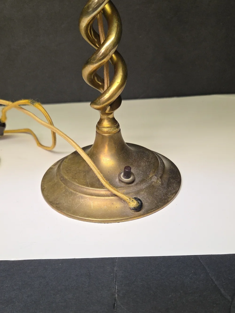 Vintage Arts & Crafts Barley Twist Brass Lantern,